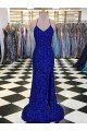 Purchase V-Neck Sleeveless Long Velvet Sequin Prom Dress UK