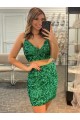 Purchase V-Neck Sleeveless Short Velvet Sequin Prom Cocktail Dress UK
