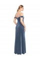 Purchase Draped Sleeves Wide Scoop Neck Off the Shoulder Velvet Prom Dress UK