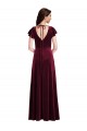 Purchase Flutter Sleeve Velvet Maxi Prom Dress with Pockets UK