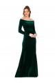 Purchase Off the Shoulder Long Sleeves Stretch Velvet Prom Dress UK