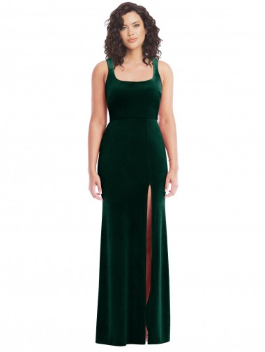 Purchase Square Neck Long Velvet Maxi Prom Dress UK