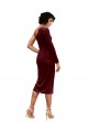 Purchase One Shoulder Fitted Short Midi Length Velvet Prom Dress UK