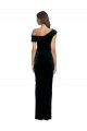 Purchase Long Asymmetric Neckline Ruched Velvet Prom Dress UK